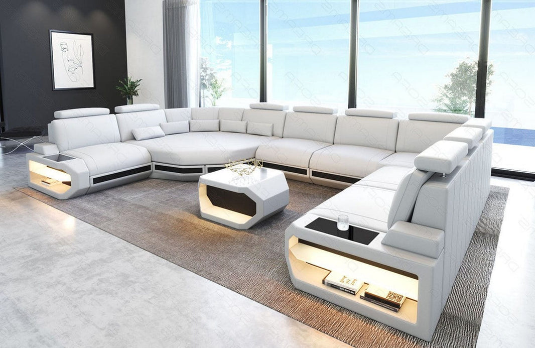 Sofa Asti U-Form in Leder