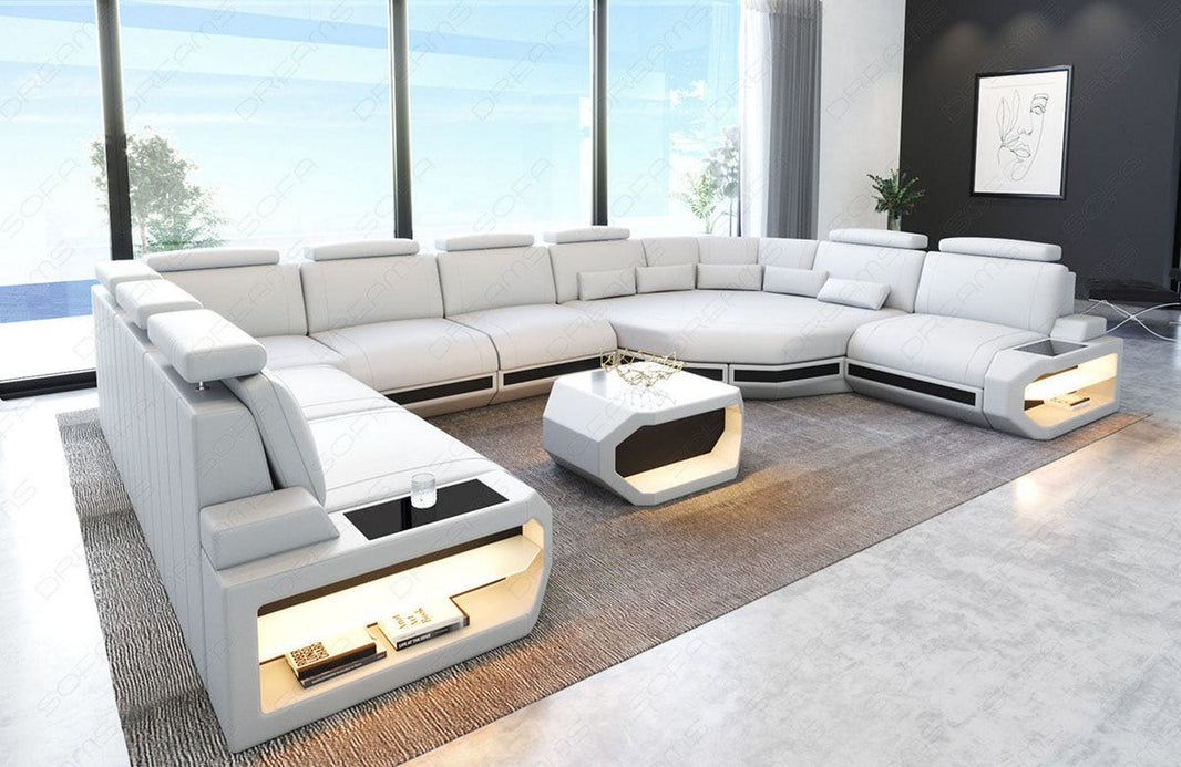 Sofa Asti U-Form in Leder