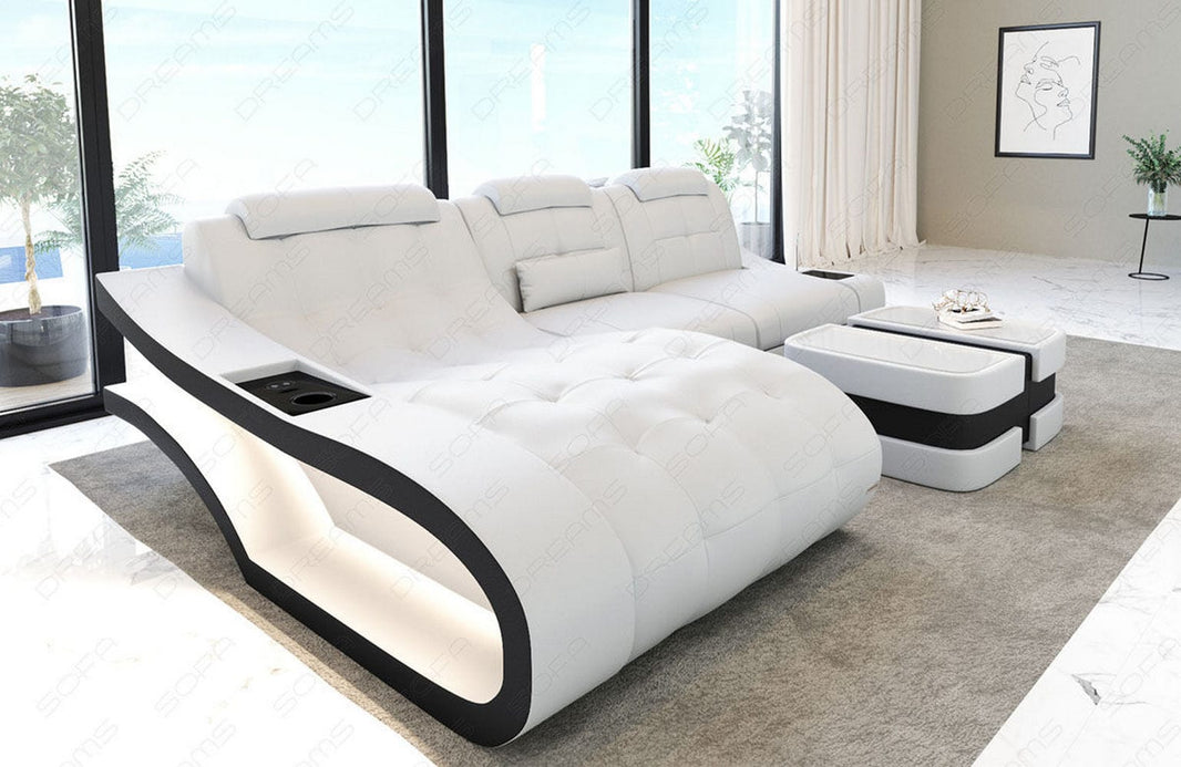 Mini Ecksofa Elegante L-Form in Leder