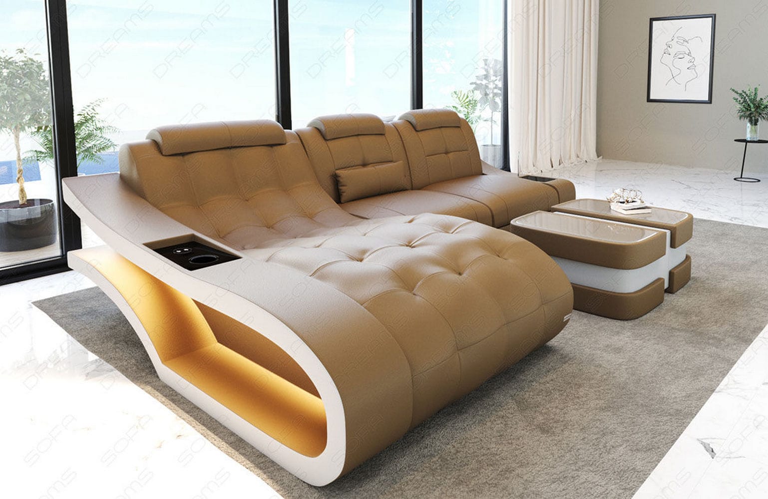 Ecksofa Elegante – Leder & Komfort