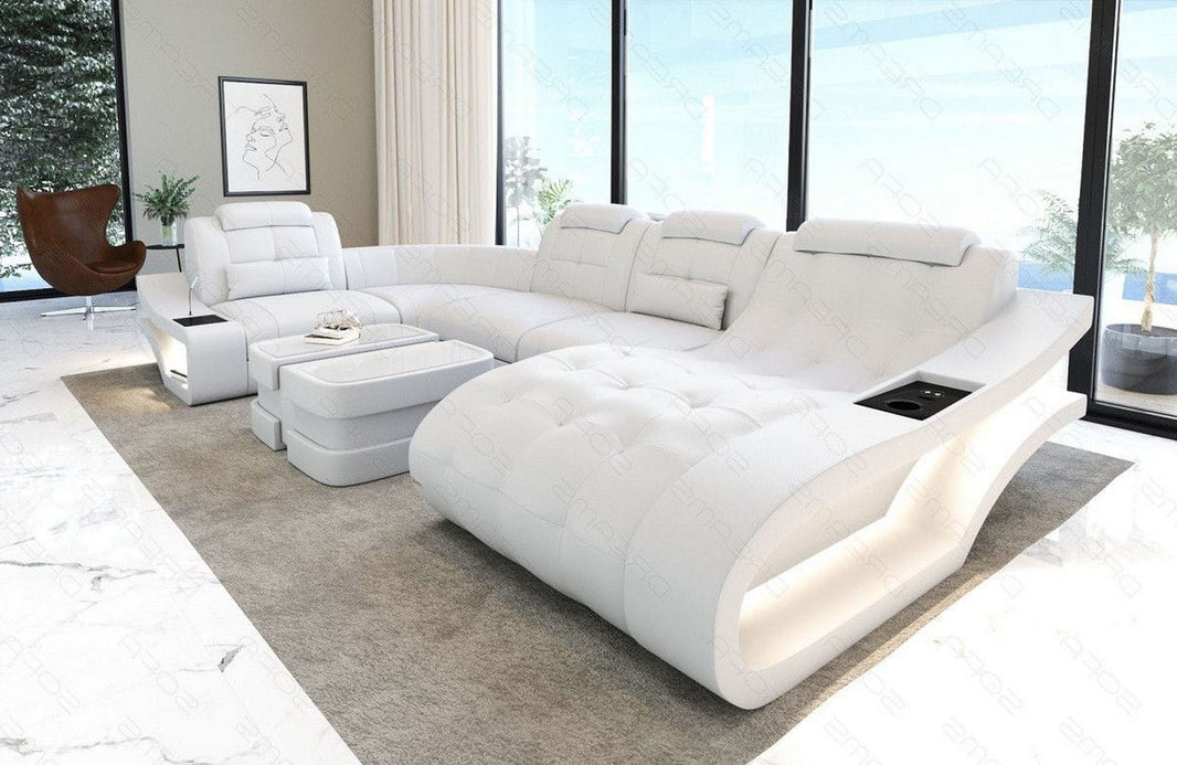 Leder Wohnlandschaft Elegante U-Form