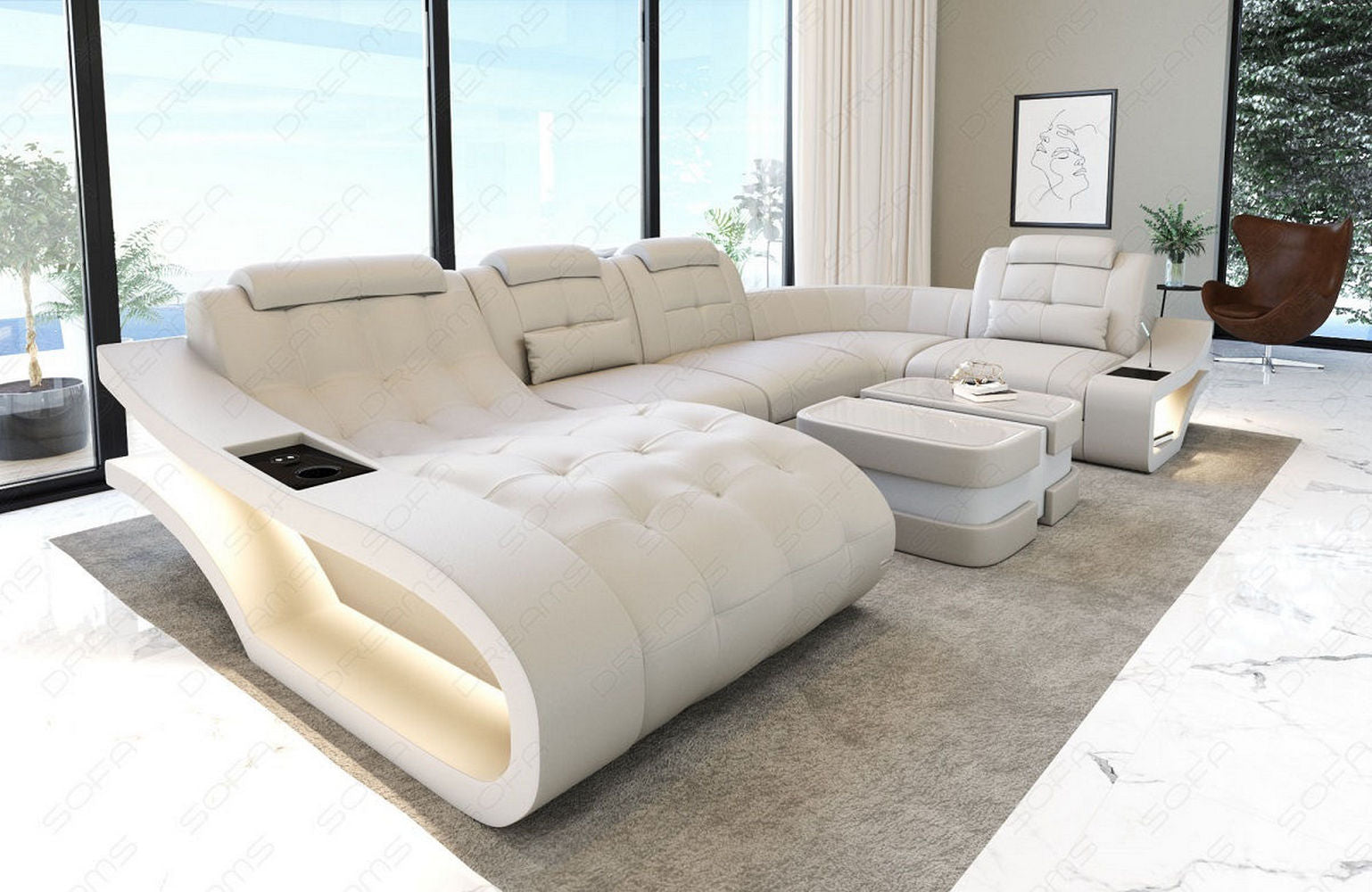 Leder Wohnlandschaft Elegante – Komfort pur