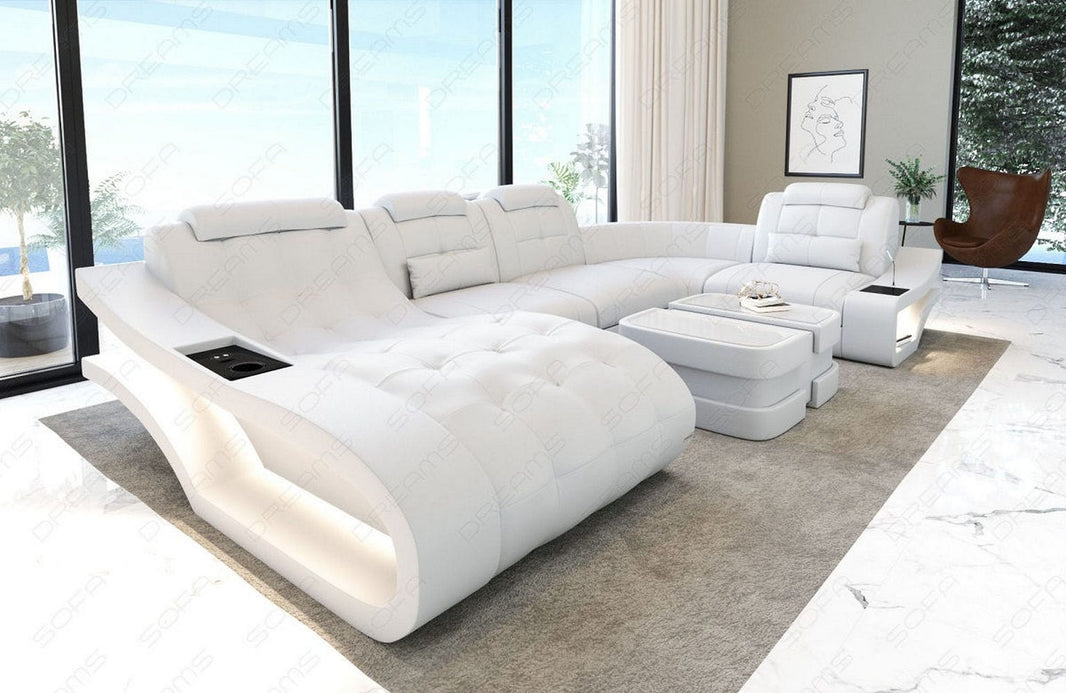 Leder Wohnlandschaft Elegante U-Form