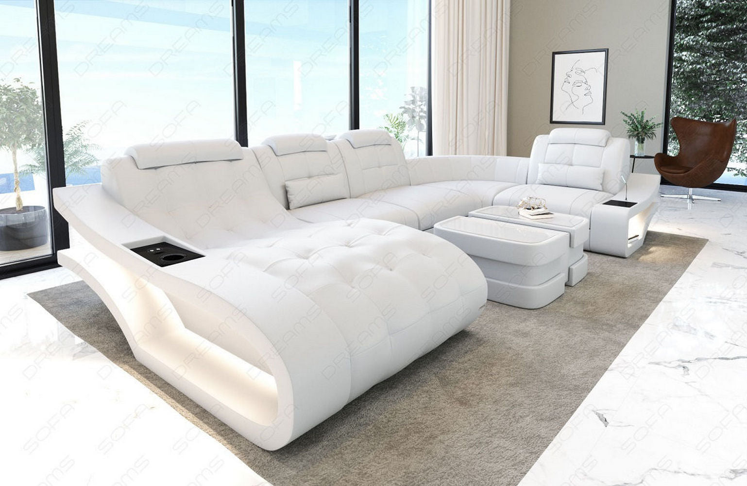 Leder Wohnlandschaft Elegante – Komfort pur