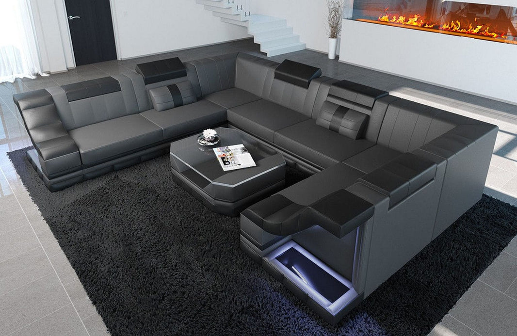 Sofa Bianchi Pur U-Form in Leder