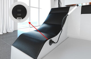 Sofa Bianchi Pur U-Form in Leder schwarz-weiß