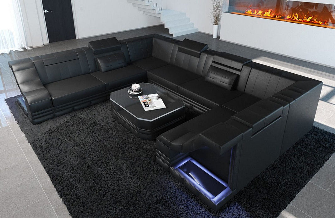 Sofa Bianchi Pur U-Form in Leder