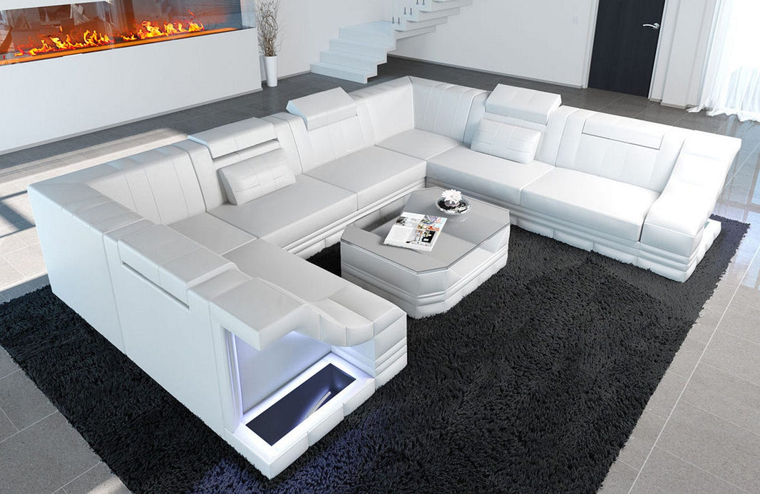 Sofa Bianchi Pur U-Form in Leder