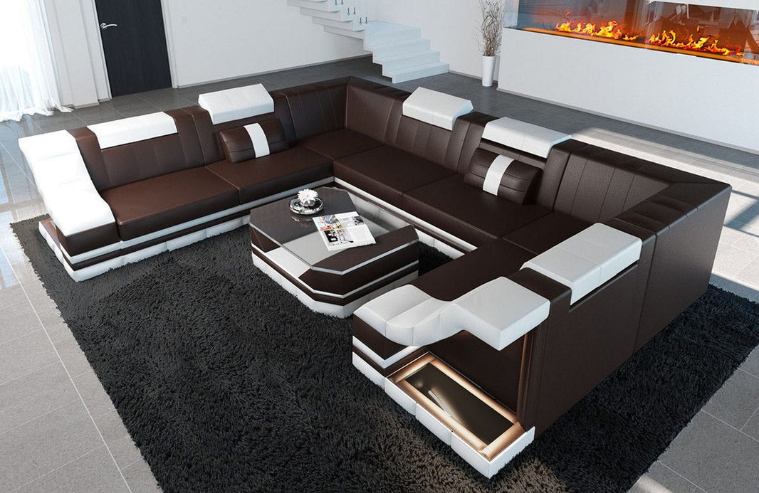 Sofa Bianchi Pur U-Form in Leder