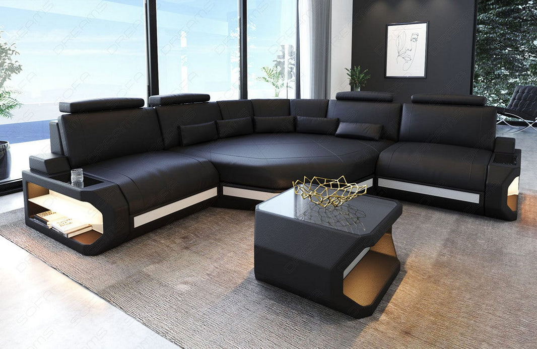 Mini Ecksofa Asti Kompakt L-Form in Leder