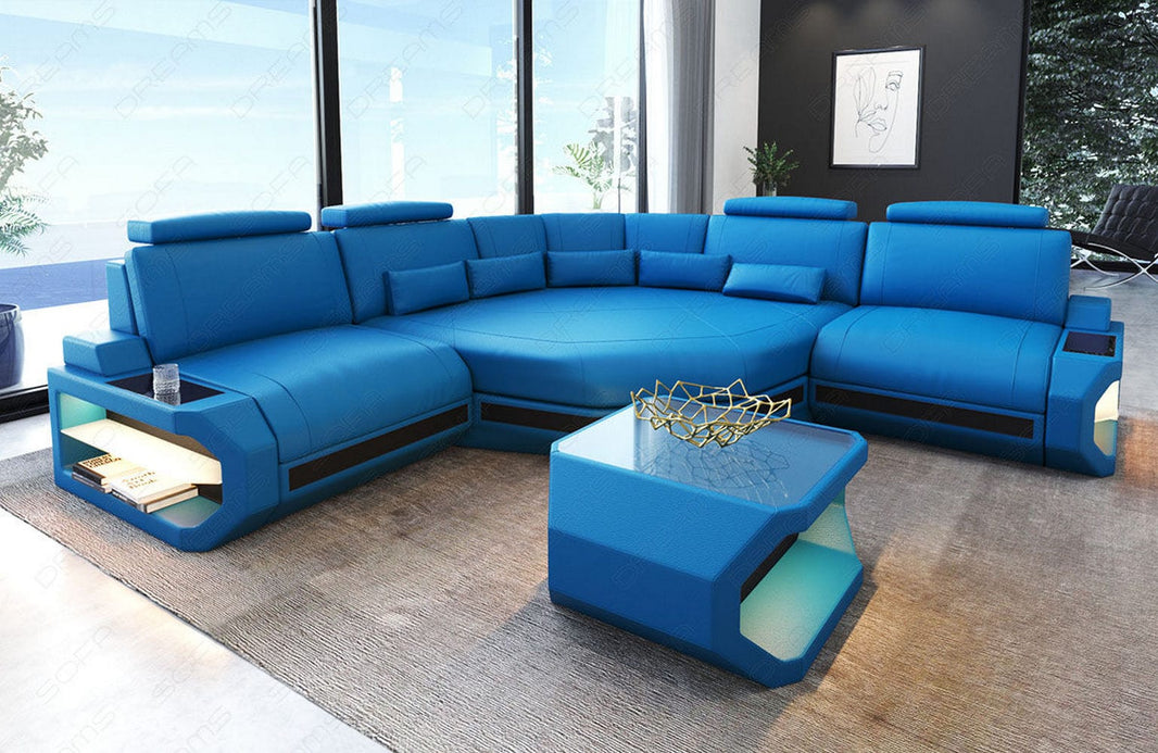 Mini Ecksofa Asti Kompakt L-Form in Leder