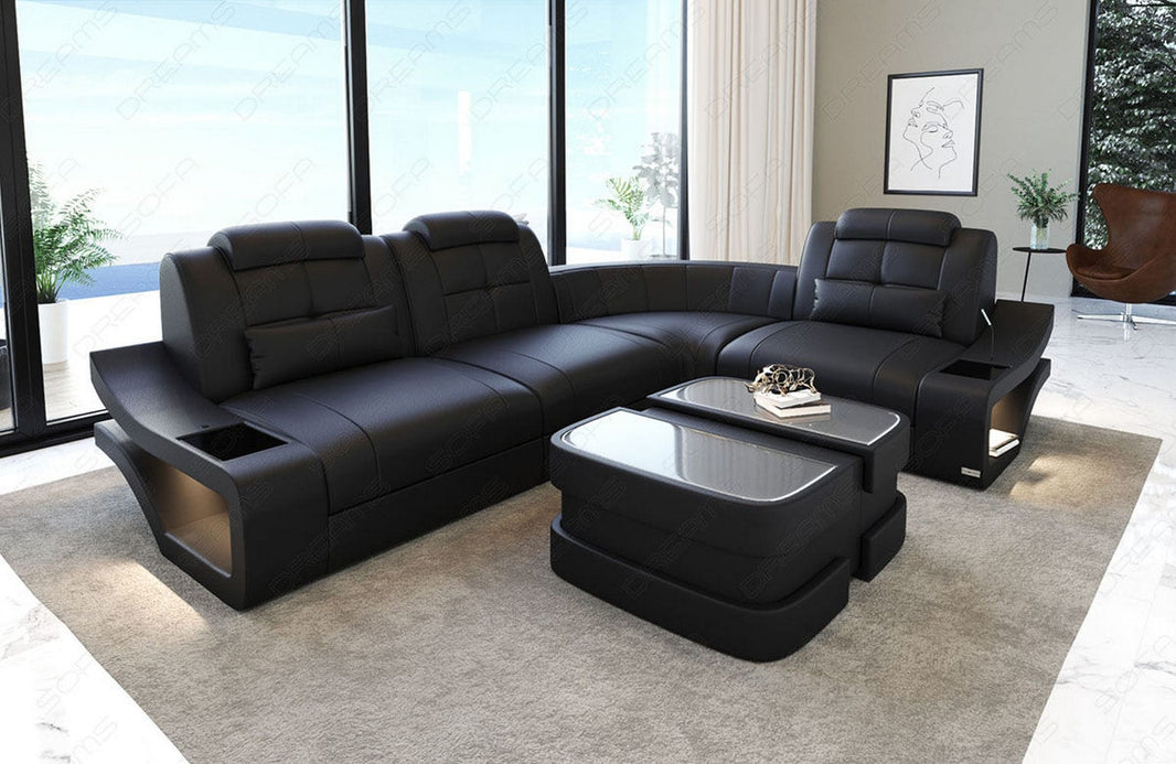 Ecksofa Elena Eleganz L-Form aus Leder