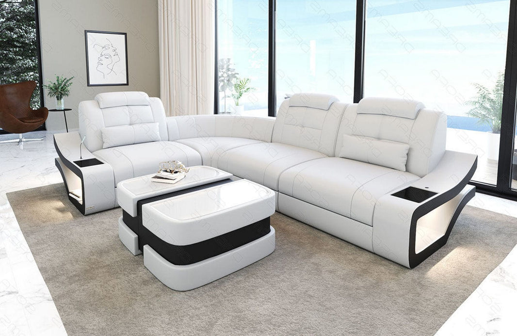 Ecksofa Elena Eleganz L-Form aus Leder