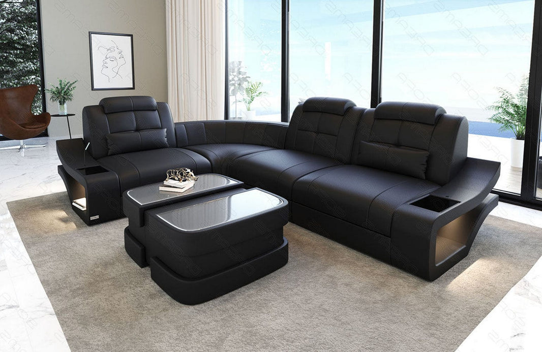 Ecksofa Elena Eleganz L-Form aus Leder