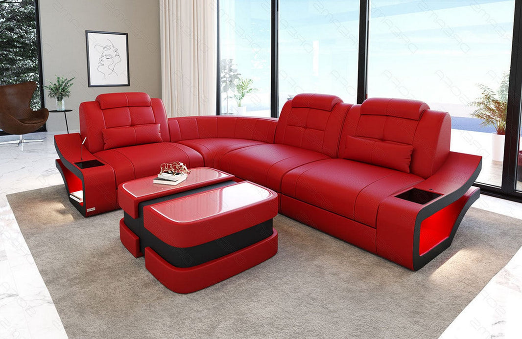 Ecksofa Elena Eleganz L-Form aus Leder