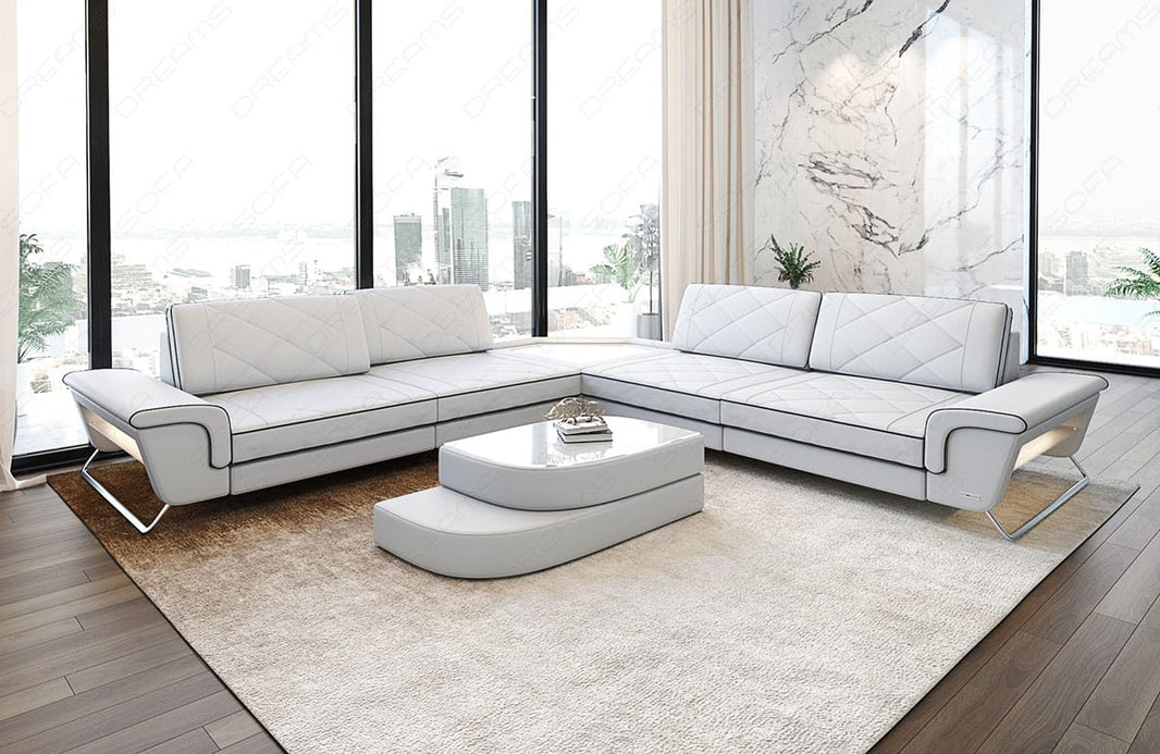 Couch Sepino L-Form in Leder