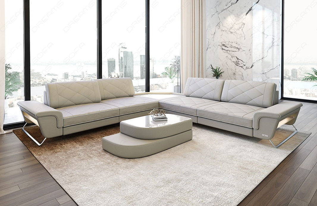 Couch Sepino L-Form in Leder