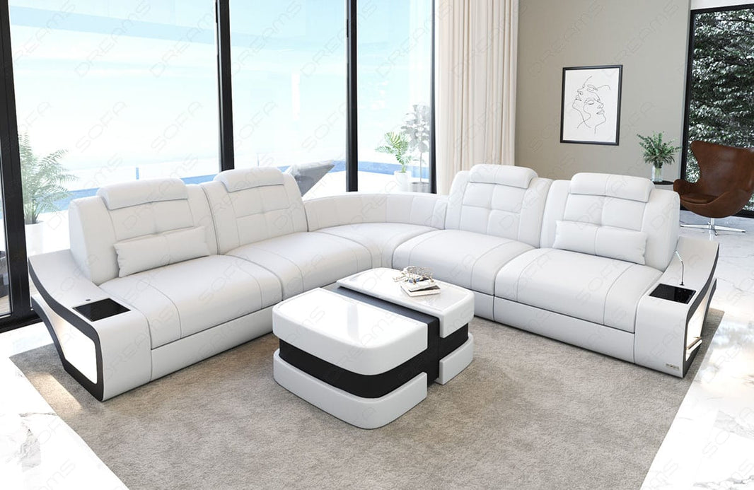 Mini Ecksofa Elena L-Form in Leder