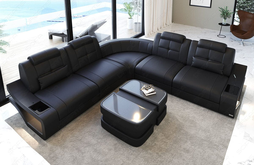 Ecksofa Elena Lang L-Form aus Leder