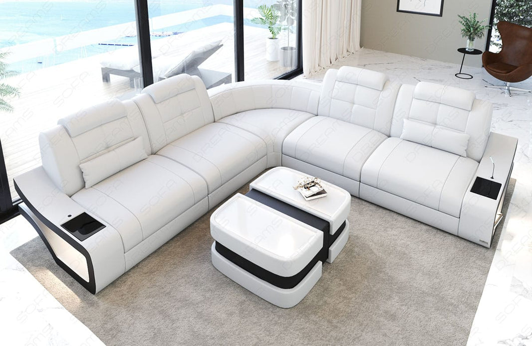 Ecksofa Elena Lang L-Form aus Leder
