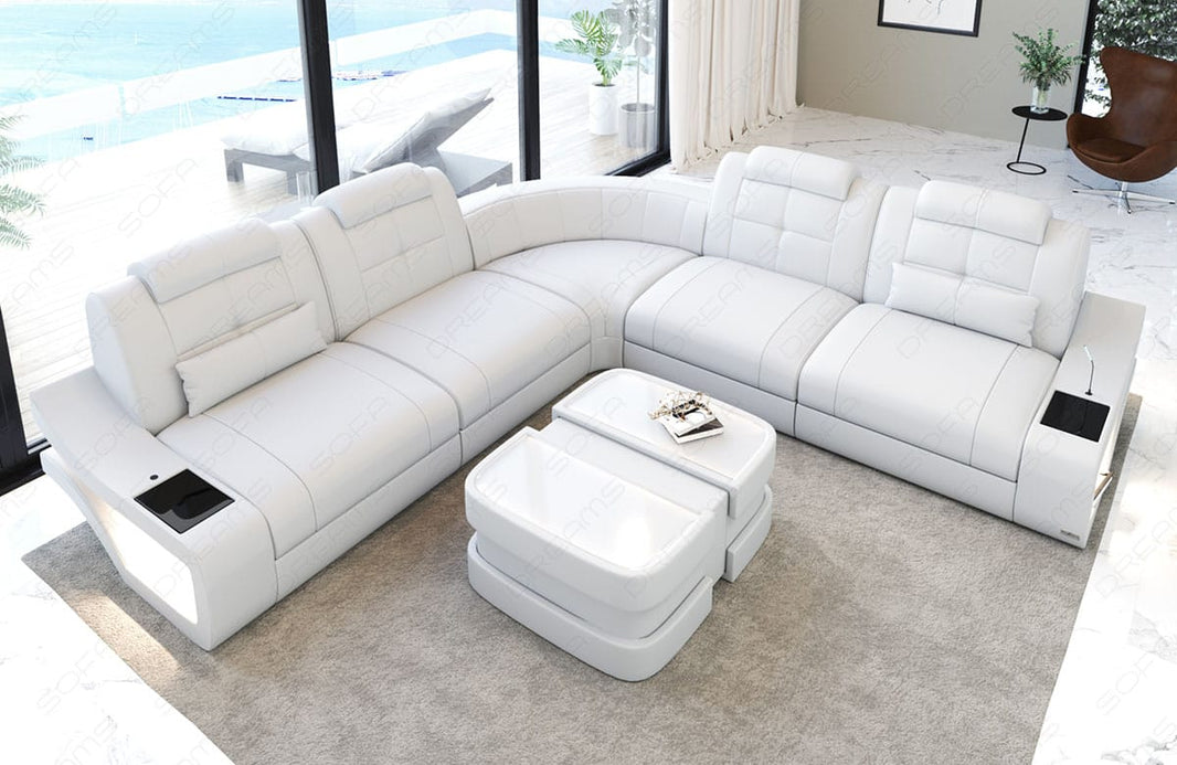 Ecksofa Elena Lang L-Form aus Leder
