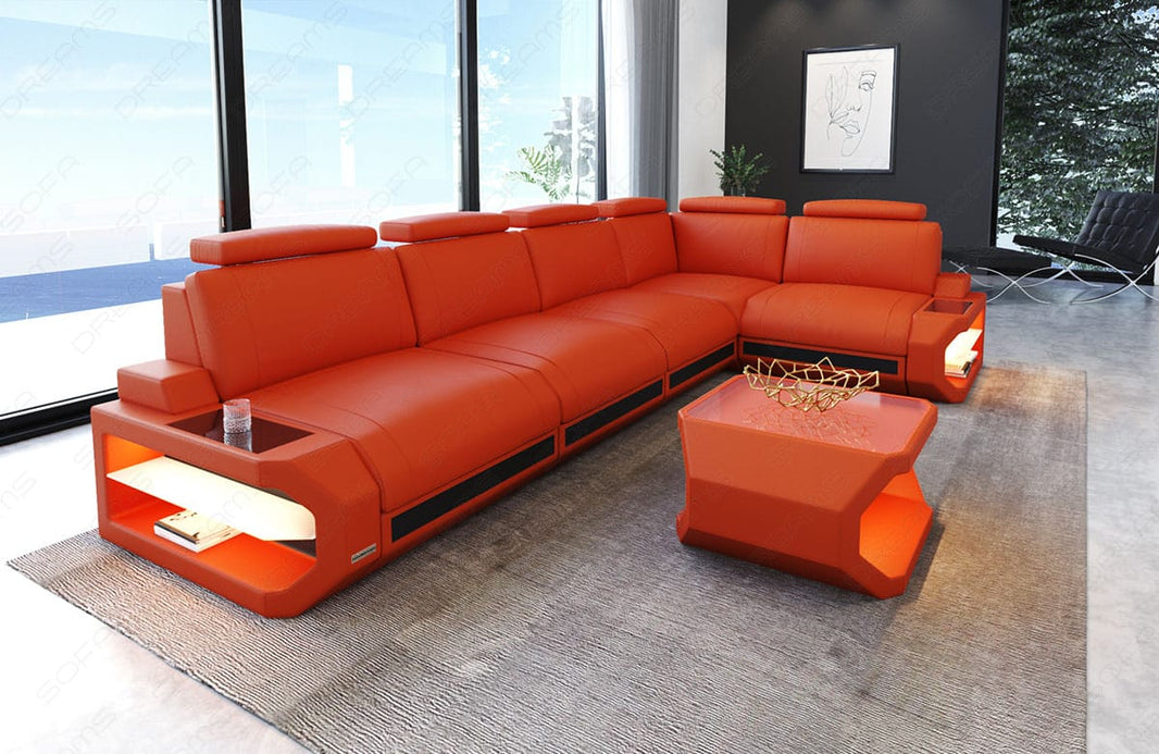 Leder-Ecksofa Siena L Lang Komfort & Stil