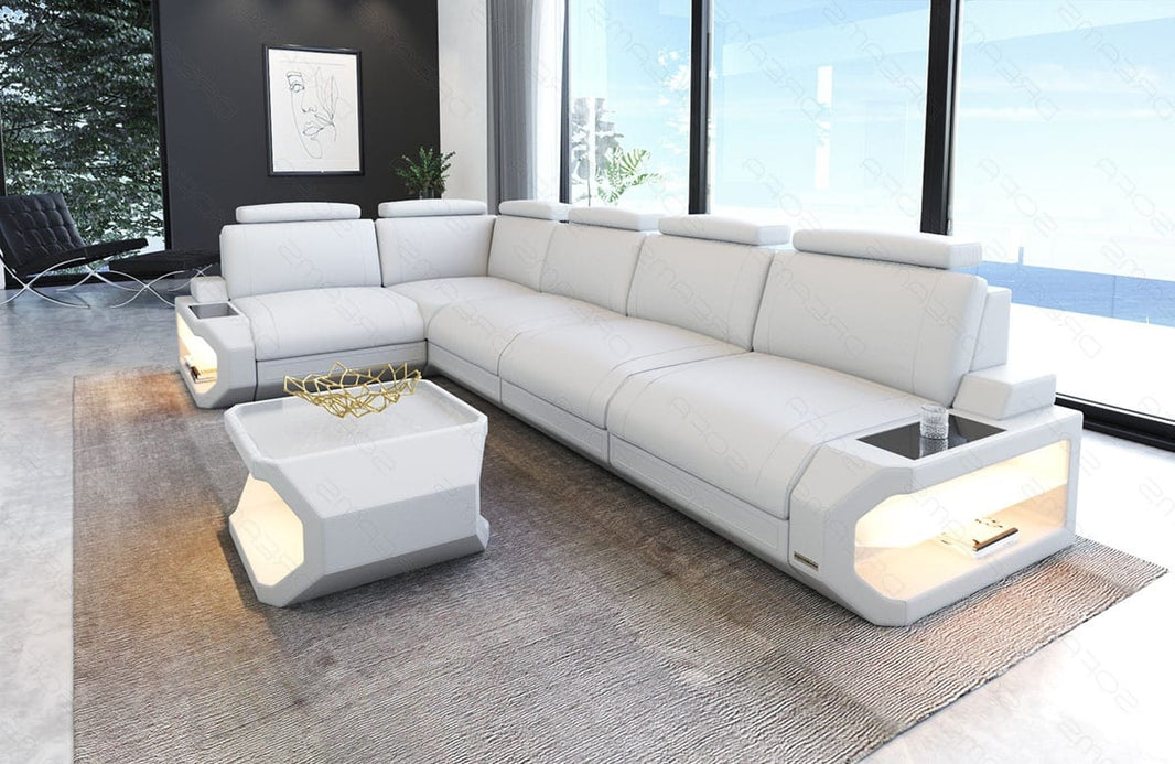 Leder-Ecksofa Siena L Lang Komfort & Stil