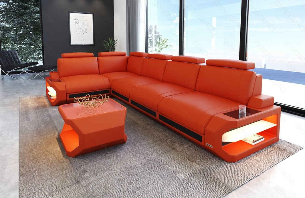 Leder-Ecksofa Siena L Lang Komfort & Stil