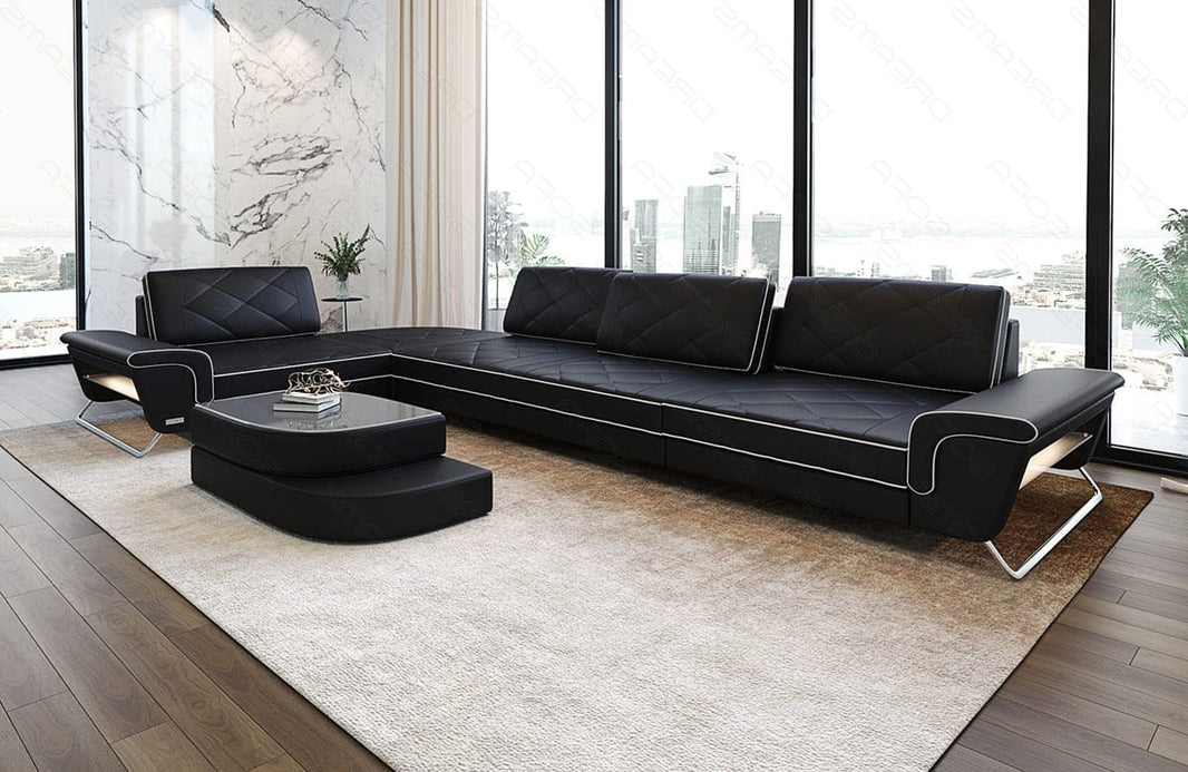 Couch Rotello L-Form in Leder