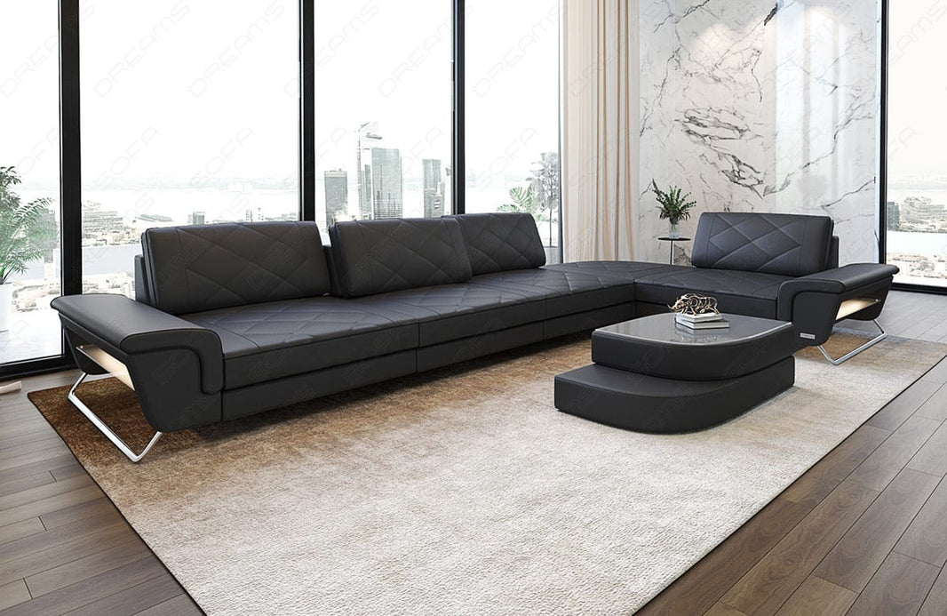Couch Rotello L-Form in Leder
