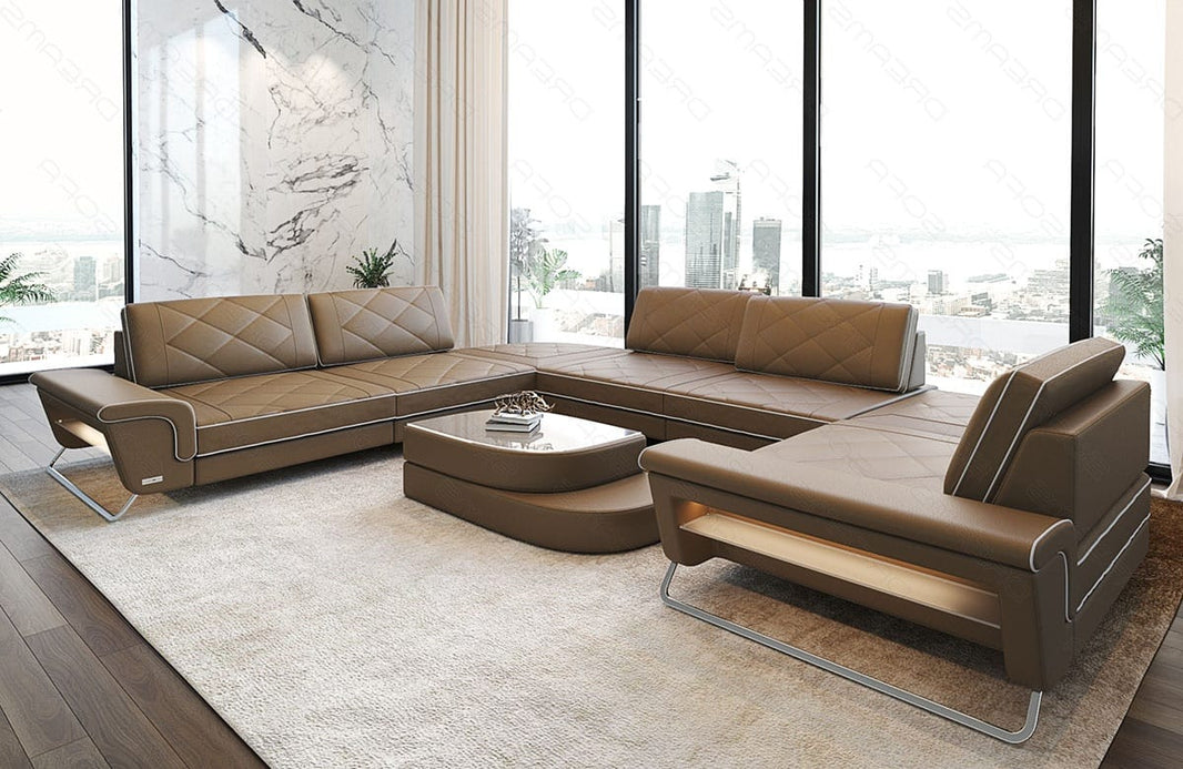 Leder Couch Rotello U-Form