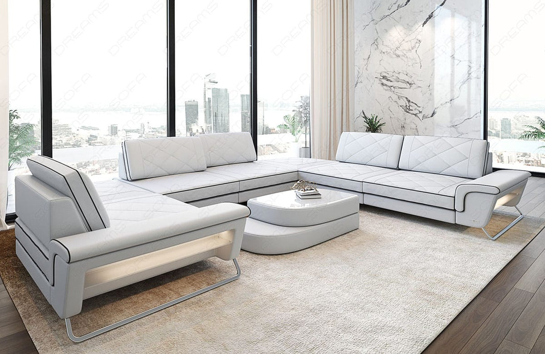 Leder Couch Rotello U-Form