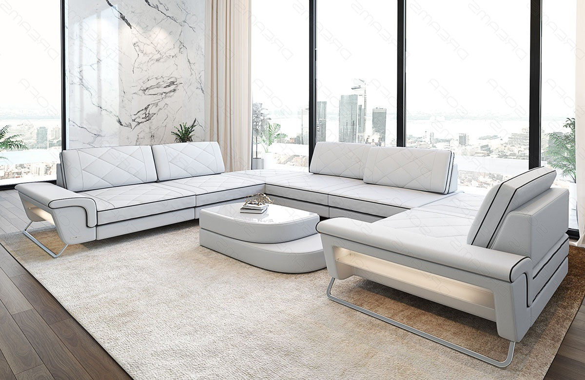 Leder Wohnlandschaft Rotello – Komfort & Stil