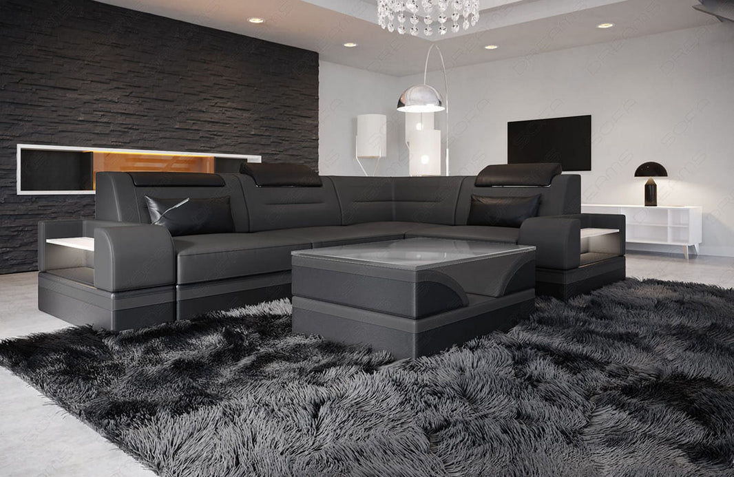Mini Ecksofa Trivento Kompakt L-Form in Leder