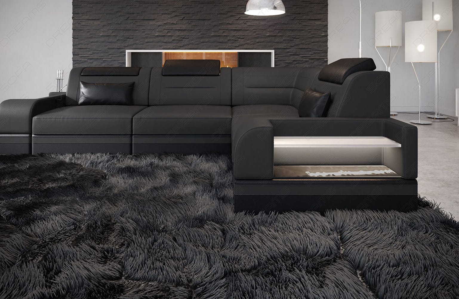Mini Ecksofa Trivento L-Form – Kompakt und Komfortabel Grau-Schwarz