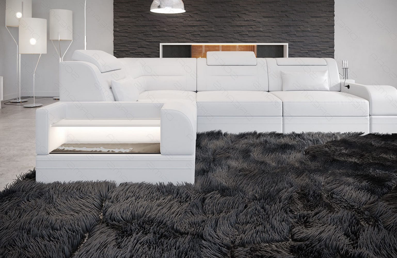 Mini Ecksofa Trivento Kompakt L-Form weiss
