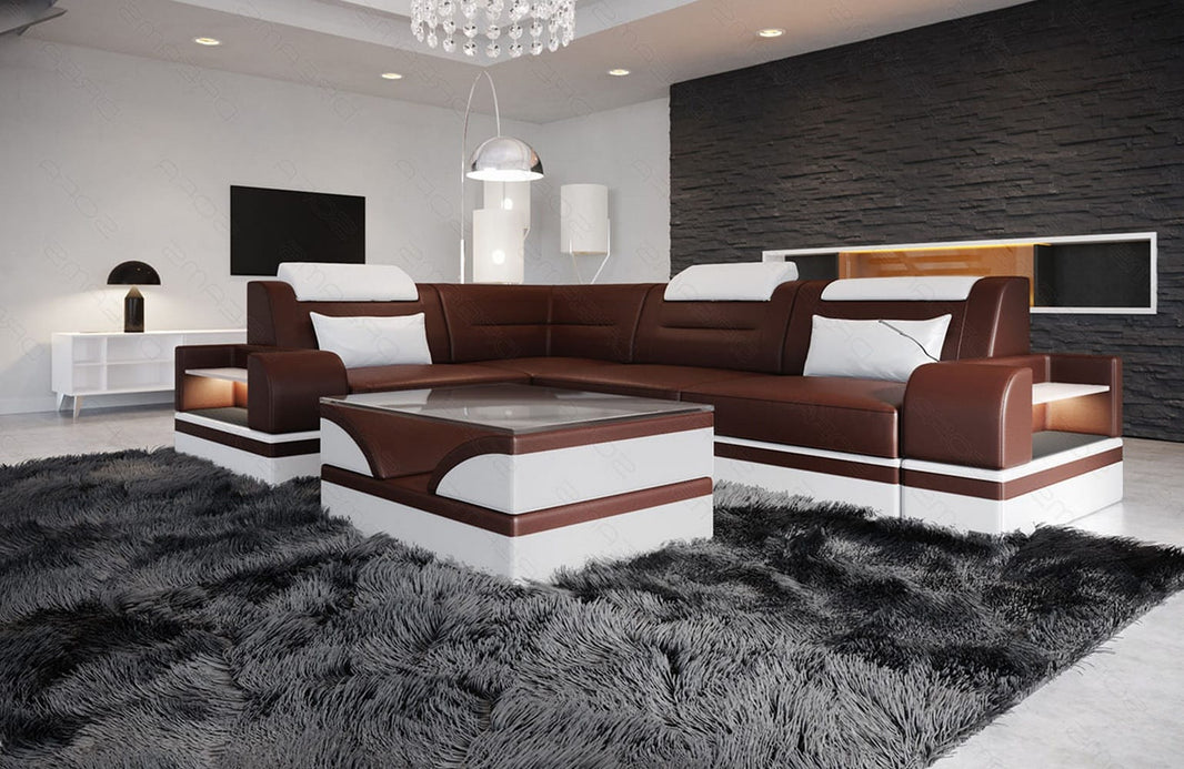 Couch Trivento L-Form in Leder