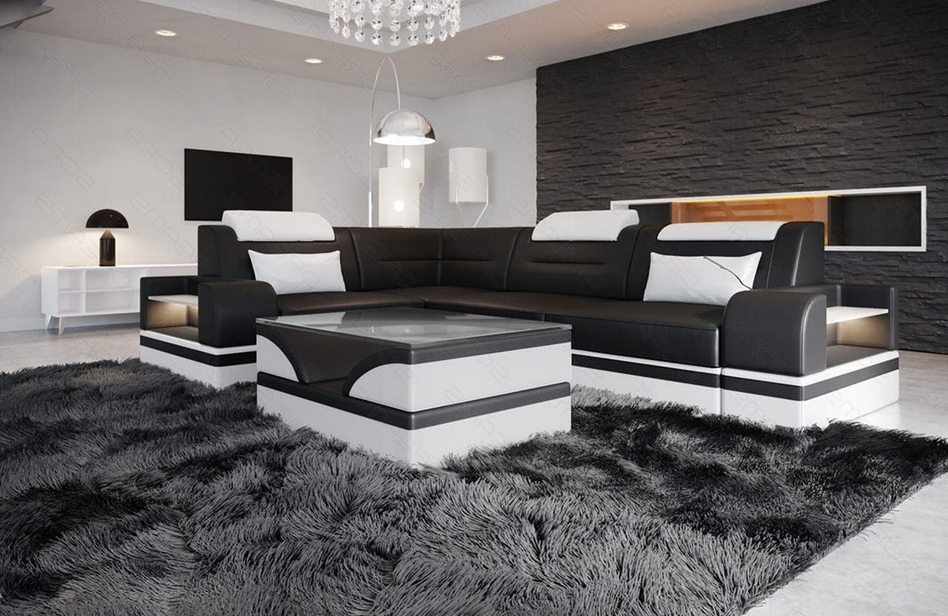 Couch Trivento L-Form in Leder