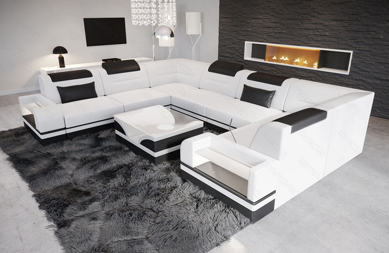 Mini Leder Wohnlandschaft Trivento – Modern und Elegant