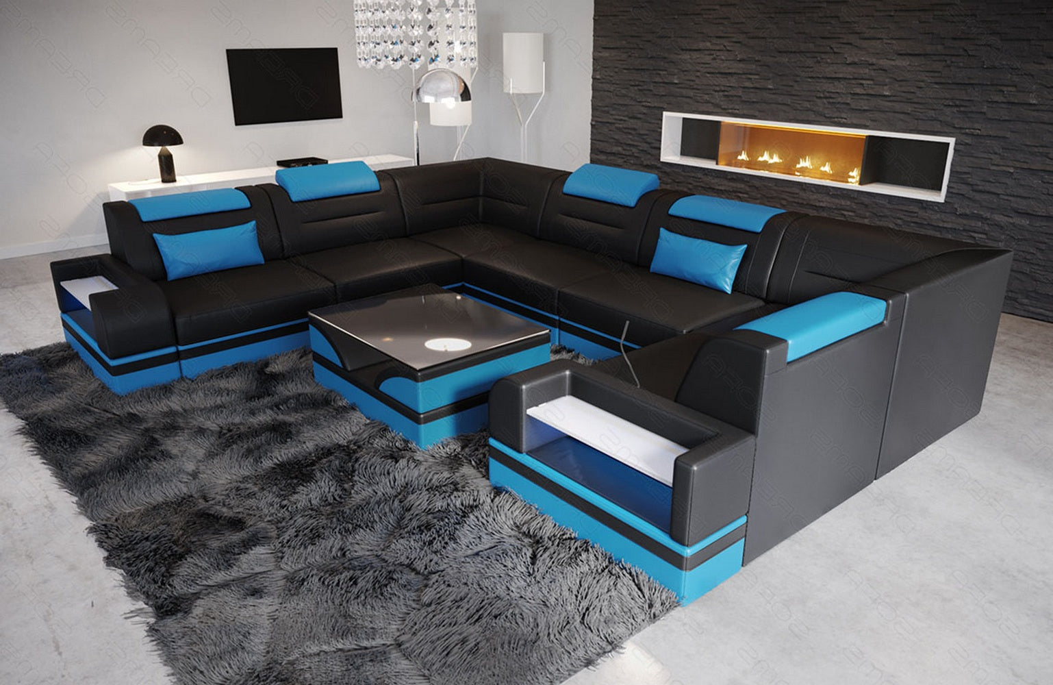Mini Leder Wohnlandschaft Trivento – Modern und Elegant