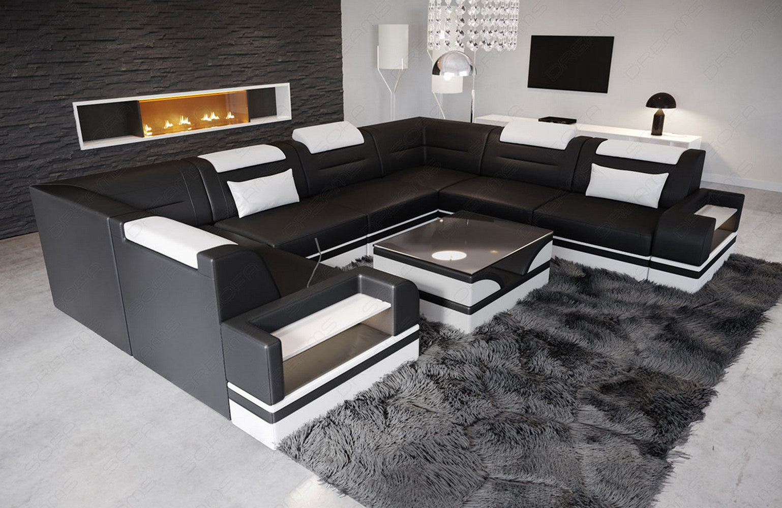 Mini Leder Wohnlandschaft Trivento – Modern und Elegant