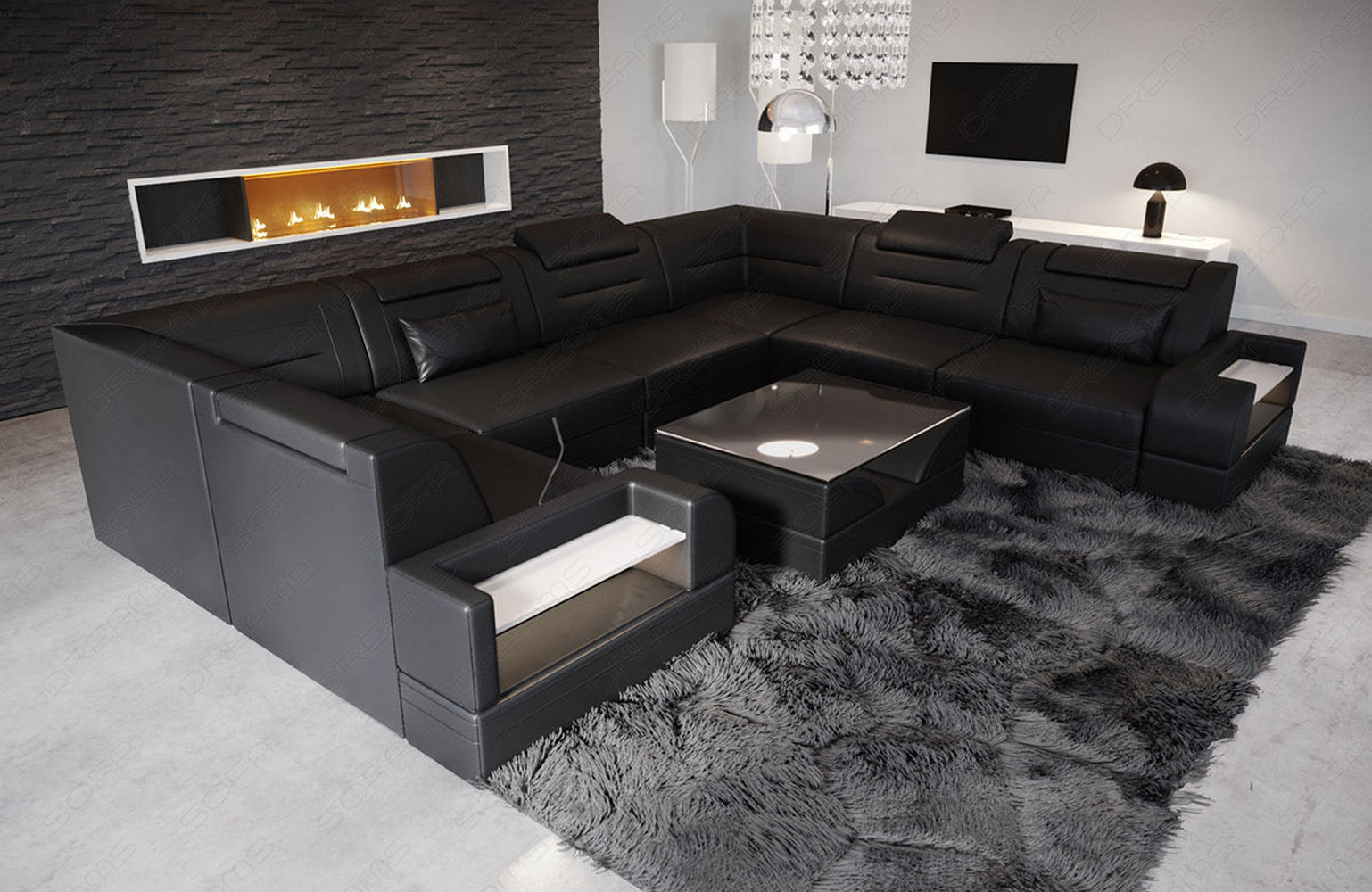 Mini Leder Wohnlandschaft Trivento – Modern und Elegant