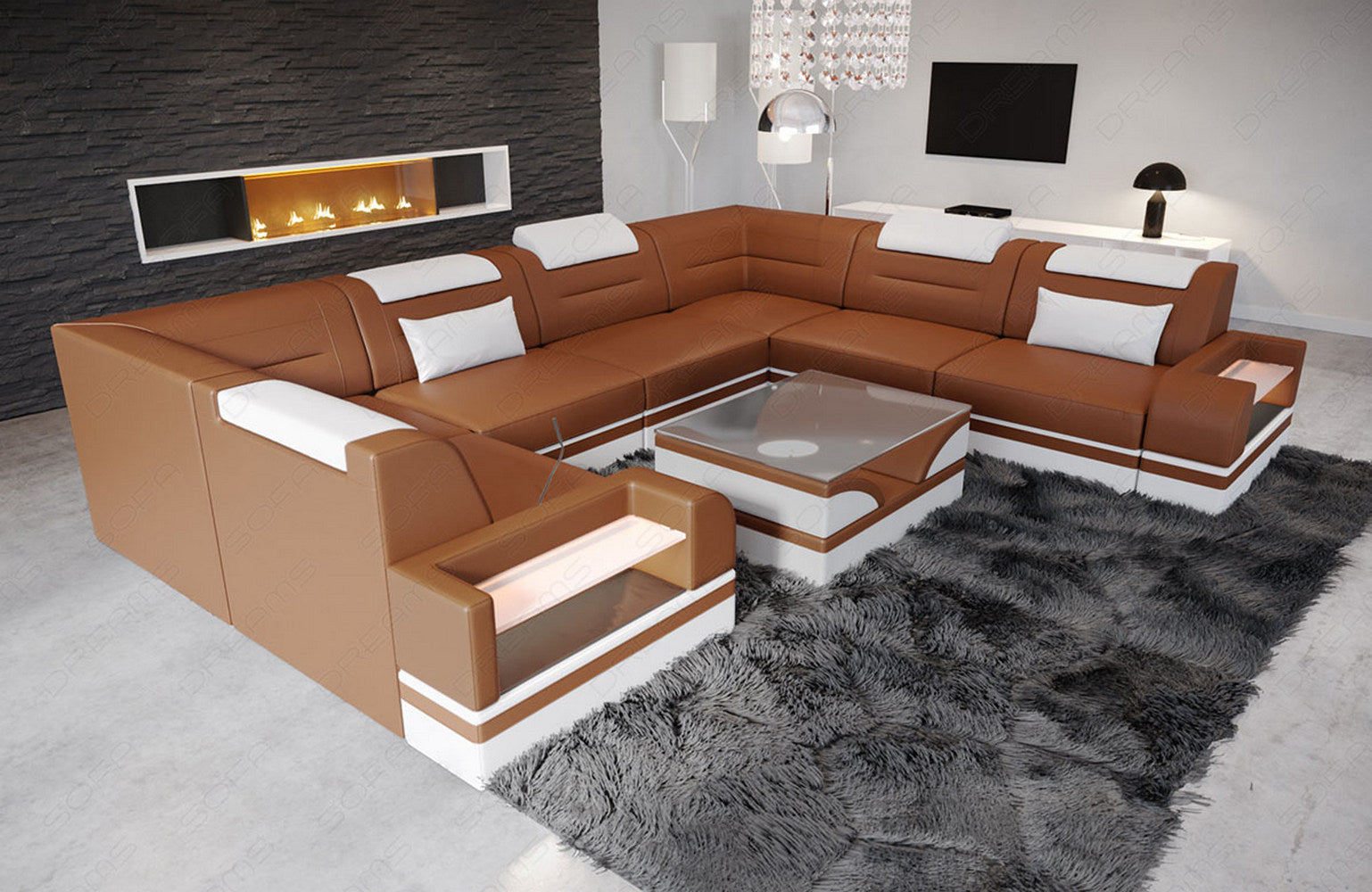 Mini Leder Wohnlandschaft Trivento – Modern und Elegant