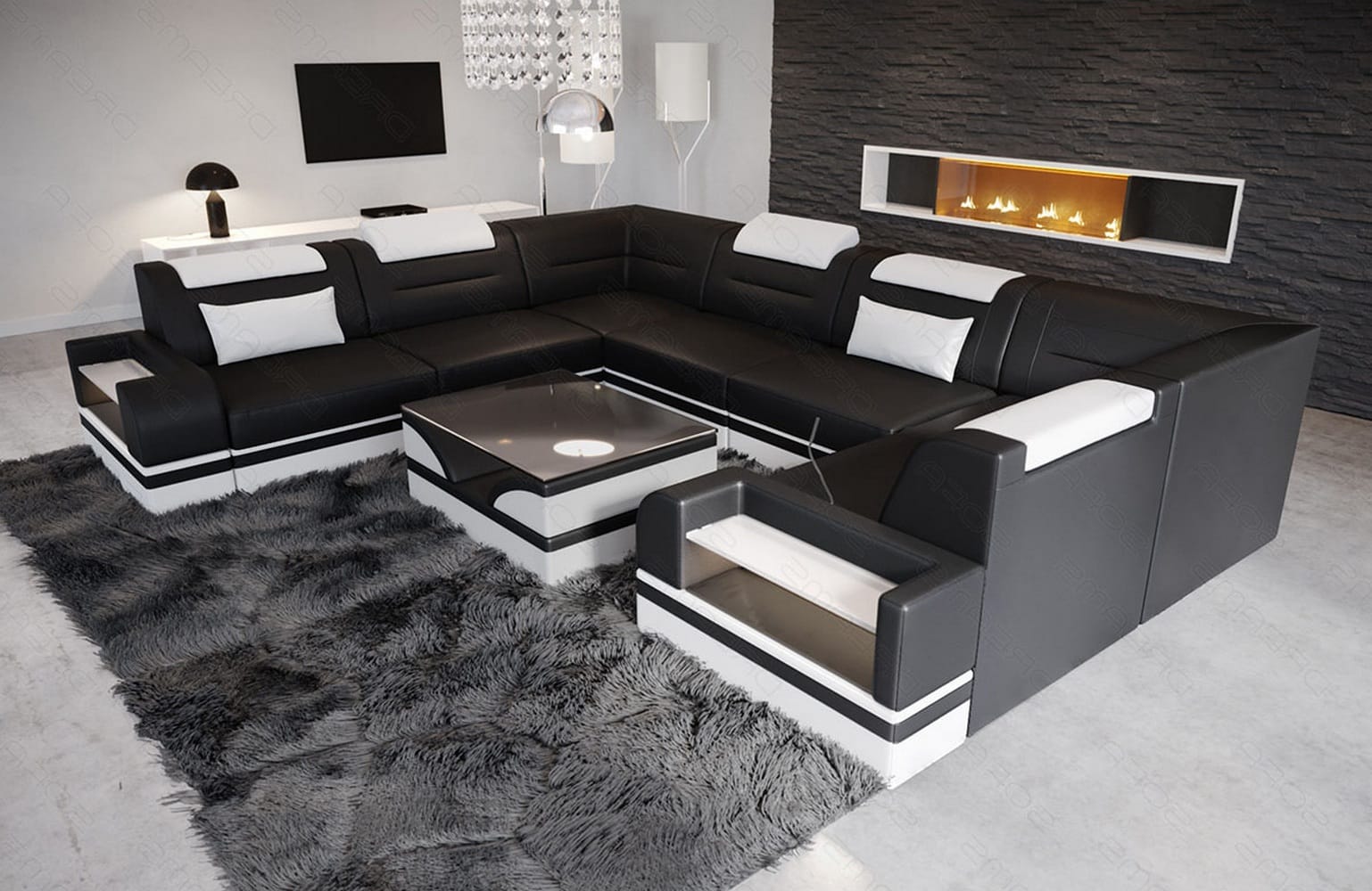 Mini Leder Wohnlandschaft Trivento – Modern und Elegant