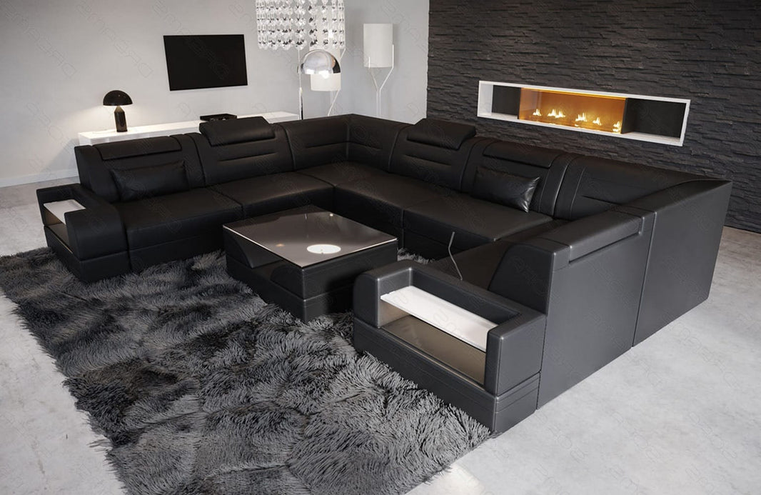 Leder Couch Trivento U-Form