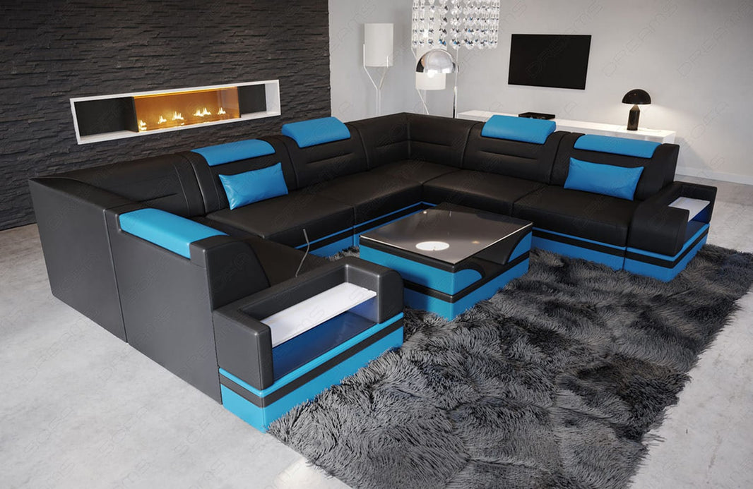 Leder Couch Trivento U-Form