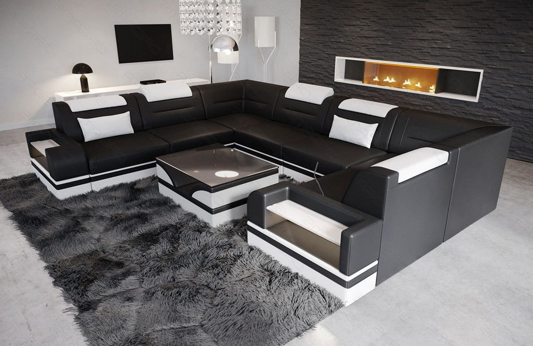 Leder Couch Trivento U-Form