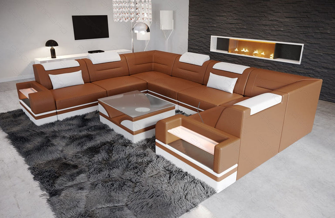 Leder Couch Trivento U-Form