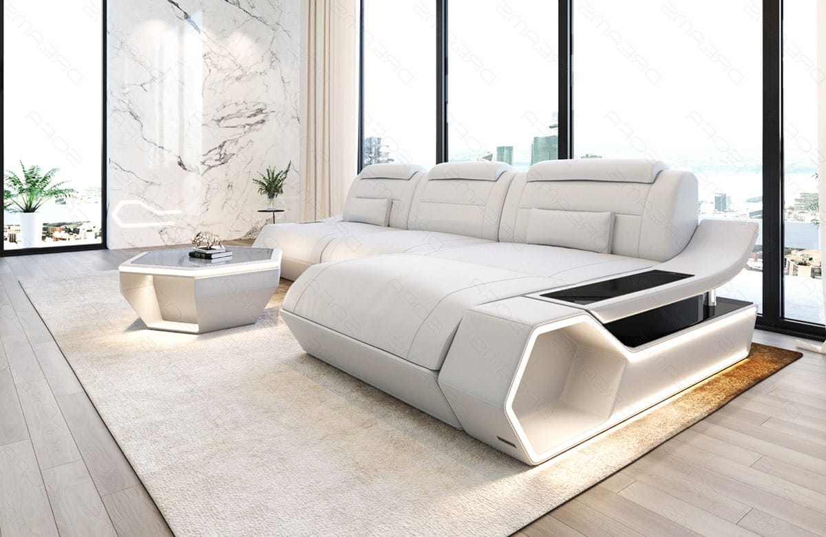 Leder Ecksofa Toscano L-Form – Modern & Komfortabel weiß