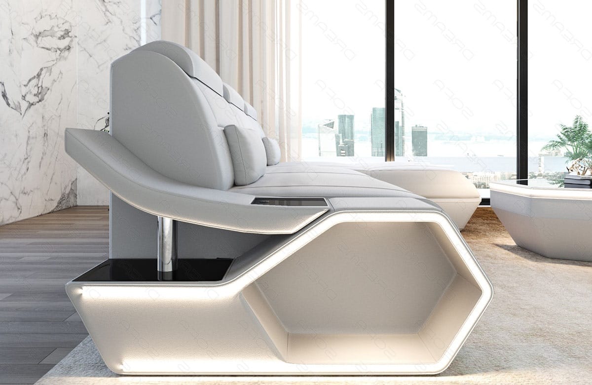 Leder Ecksofa Toscano L-Form – Modern & Komfortabel weiß
